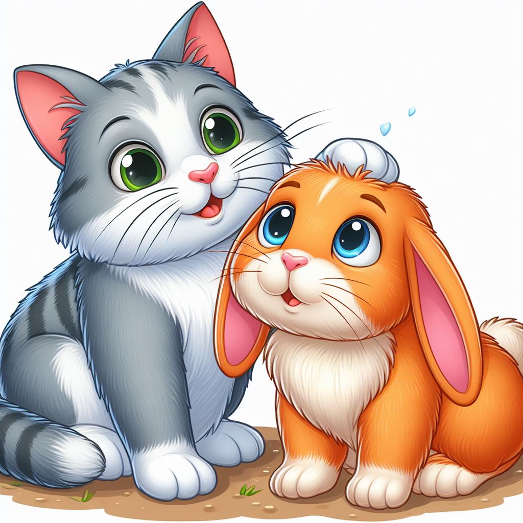 猫とウサギの物語は、仲良しの猫とウサギが色々な冒険をする楽しい絵本